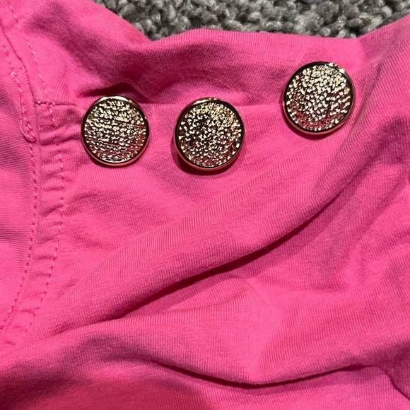 Balmain Paris pink gold buttons Short Sleeve Tee luxury S M - Picture 5 of 5